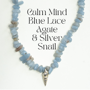 Calm Mind Necklace + Silver Snail