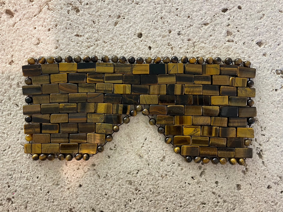 tiger eye face mask brown stone relaxation mask