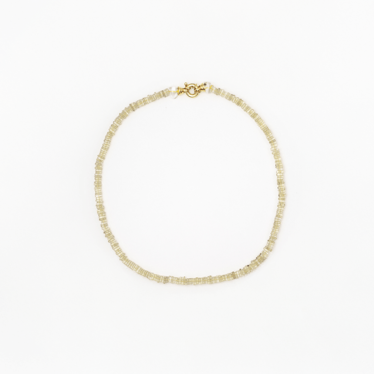 Lemon quartz necklace with gold details
