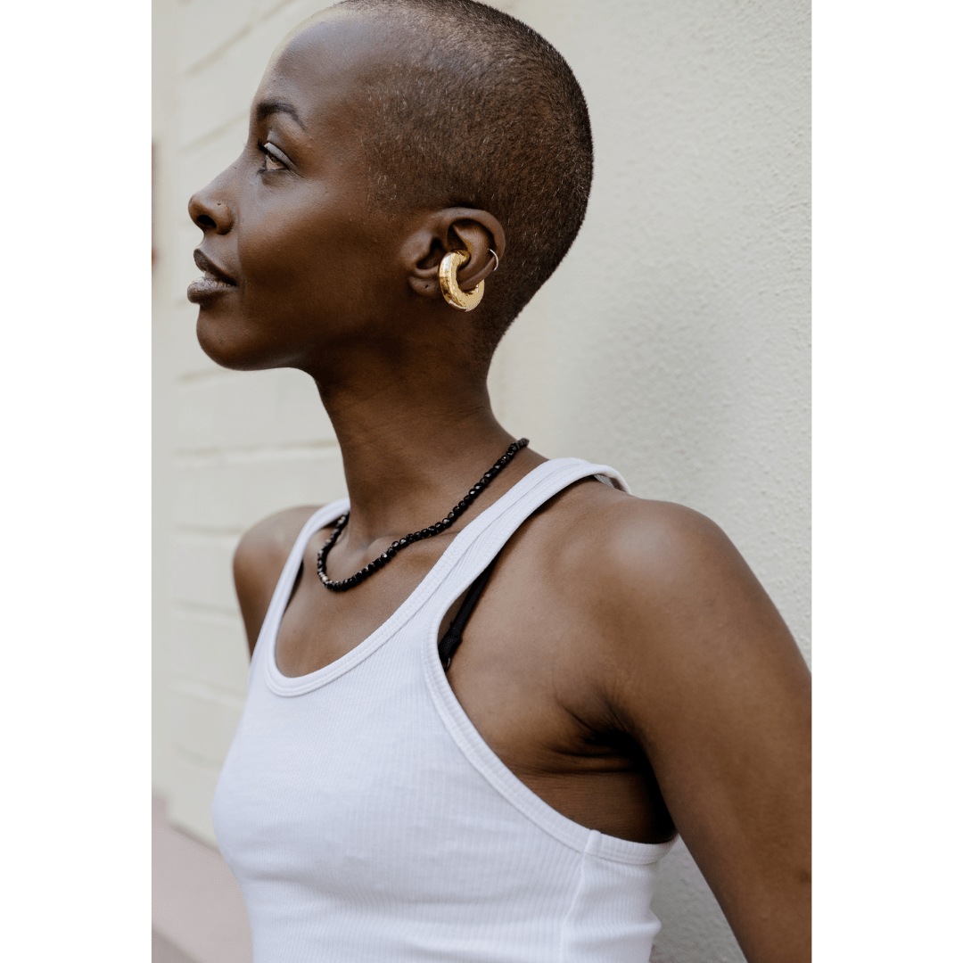 Black crystal necklace for strength and grounding