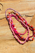 Load image into Gallery viewer, Garnet and Pink Tourmaline Necklace *18k Gold Clasp and gold pearl
