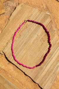Garnet and Pink Tourmaline Necklace *18k Gold Clasp and gold pearl