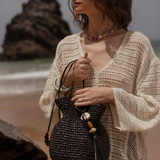 PLUM ESSENCE – PURPLE QUARTZ WITH GOLDEN SHELL NECKLACE