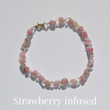 Rock crystal necklace bergkristall strawberry quartz handcrafted EVASIMIN Germany