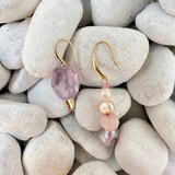 Amethyst & Perlen Jade Ohrringe