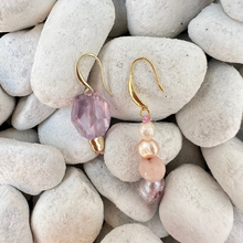 Load image into Gallery viewer, Amethyst and Pearly Jade Earrings
