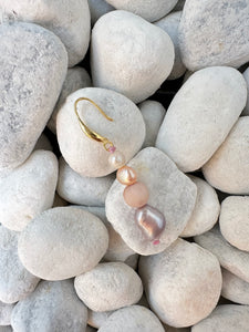 Amethyst and Pearly Jade Earrings