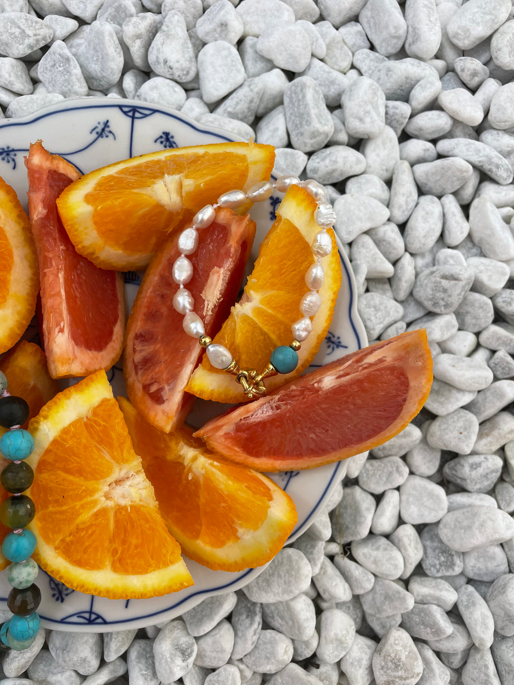 Fresh Water Pearls x Turqouise Bracelet