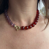 Resilient Grace: Red Agate & Tiger Agate Necklace