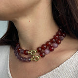 Resilient Grace: Red Agate & Tiger Agate Necklace