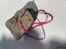 Load image into Gallery viewer, Garnet and Pink Tourmaline Necklace *18k Gold Clasp and gold pearl
