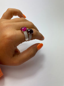 Cabochon Garnet Rosegarden Ring
