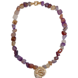 EARTH IN MEMORY - VIRGO Achat, ethical made Koralle & Ammonit