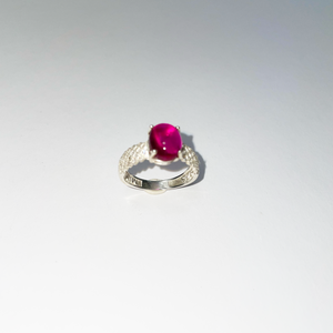 Pink Tourmaline Cabochon Ring