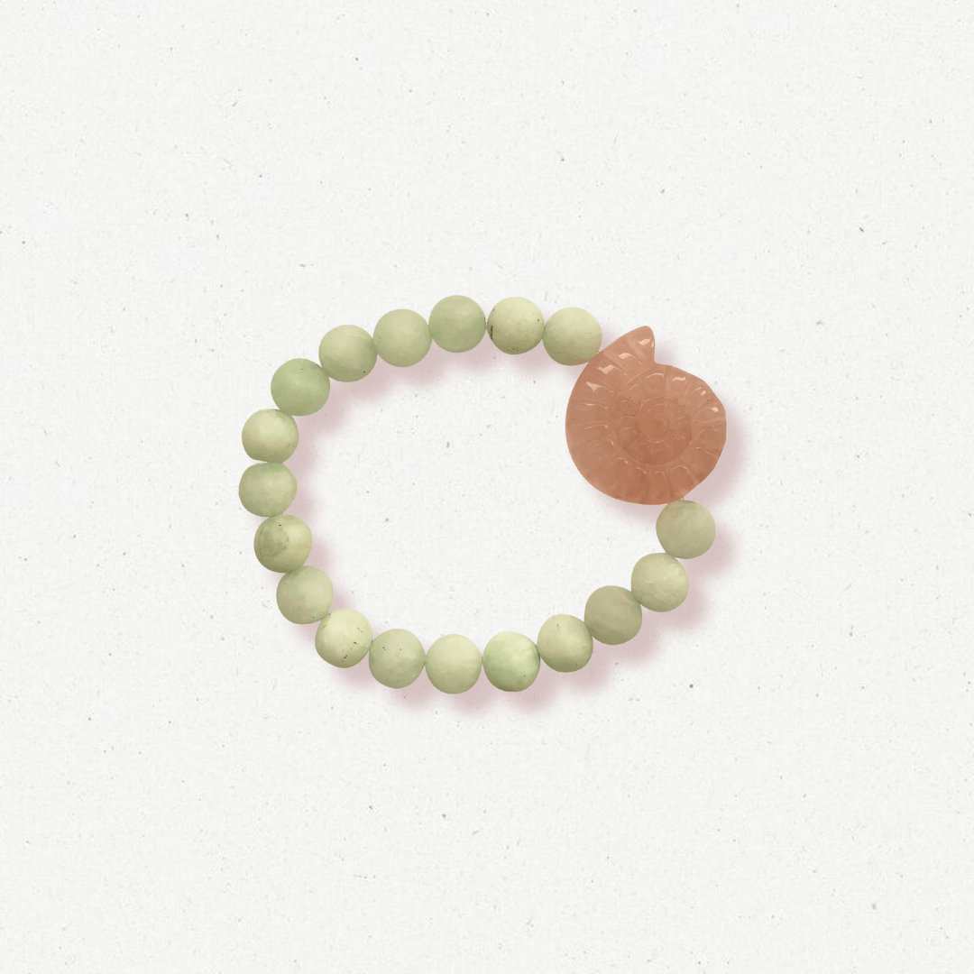 jade rose quartz bracelet balance clarity soft green pink beads EVASIMIN