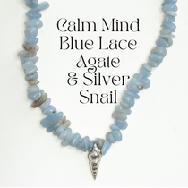 Light blue beaded necklace calm and minimal style