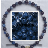 Dual Strength Necklace - Purple Tiger Stone & Transparent Quartz - Lapis Lazuli