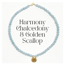 Soft blue chalcedony beaded necklace minimal design