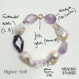 Higher-Self Amethyst & Freshwater Pearls Bracelet