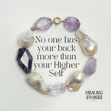 Higher-Self Amethyst & Freshwater Pearls Bracelet