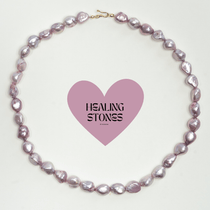 Pink freshwater pearl necklace minimal design
