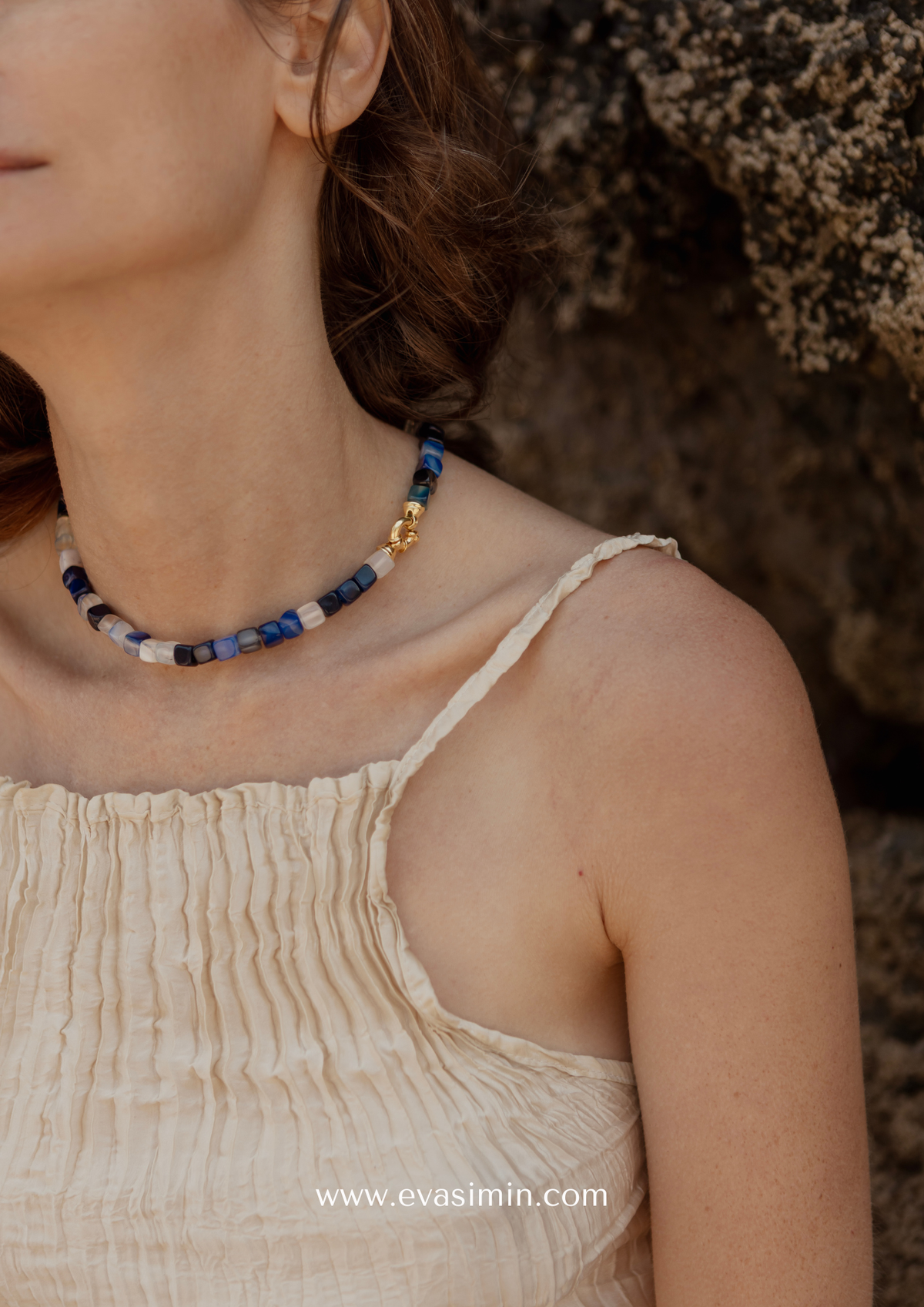 Expression Necklace – Blue Fig Quartz Square Edition