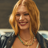Green Jadeite x Water Agate Necklace By EVASIMIN