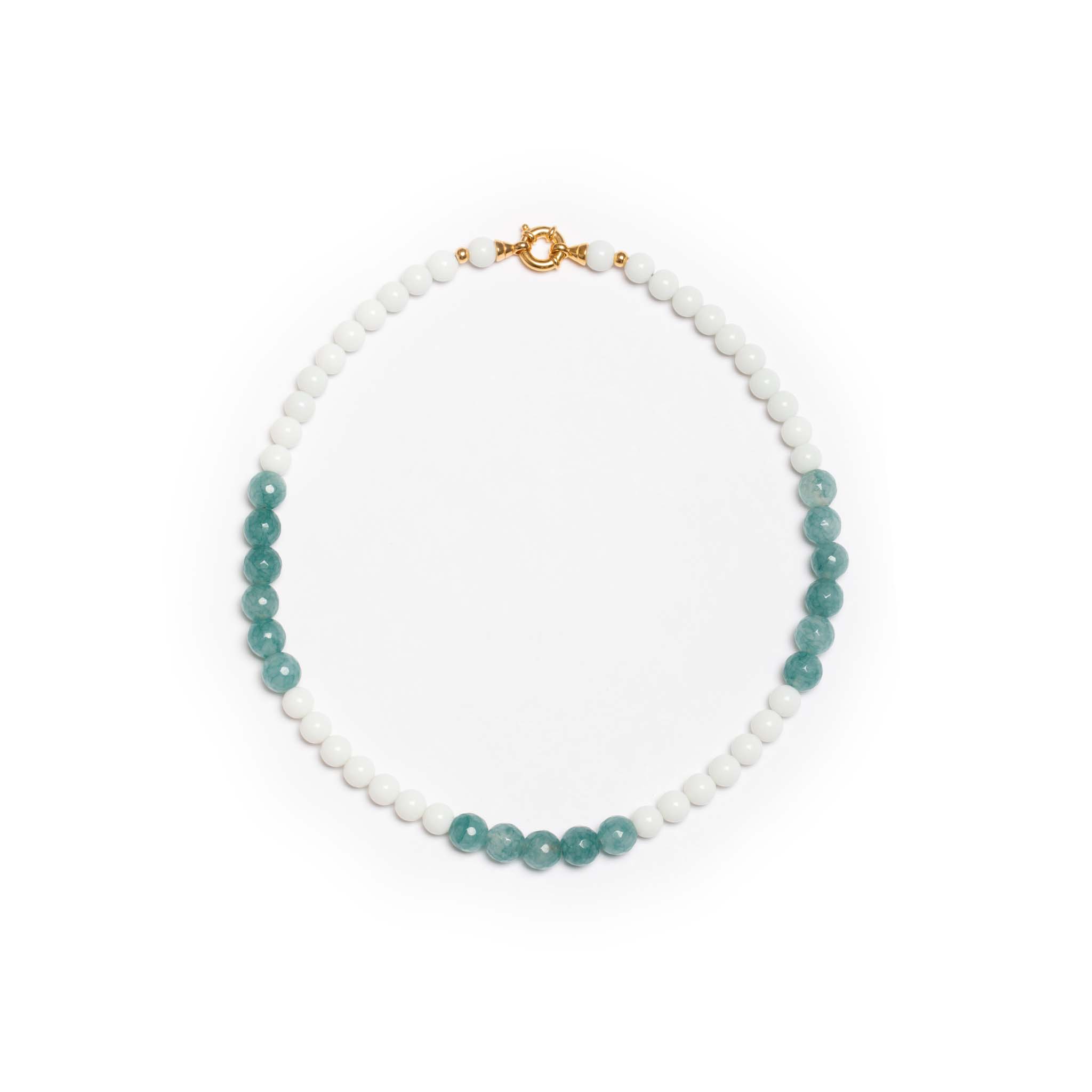 Petrol Quartz x White Onyx Necklace By EVASIMIN